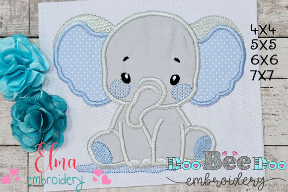 Elephant Boy - Applique - Machine Embroidery Design