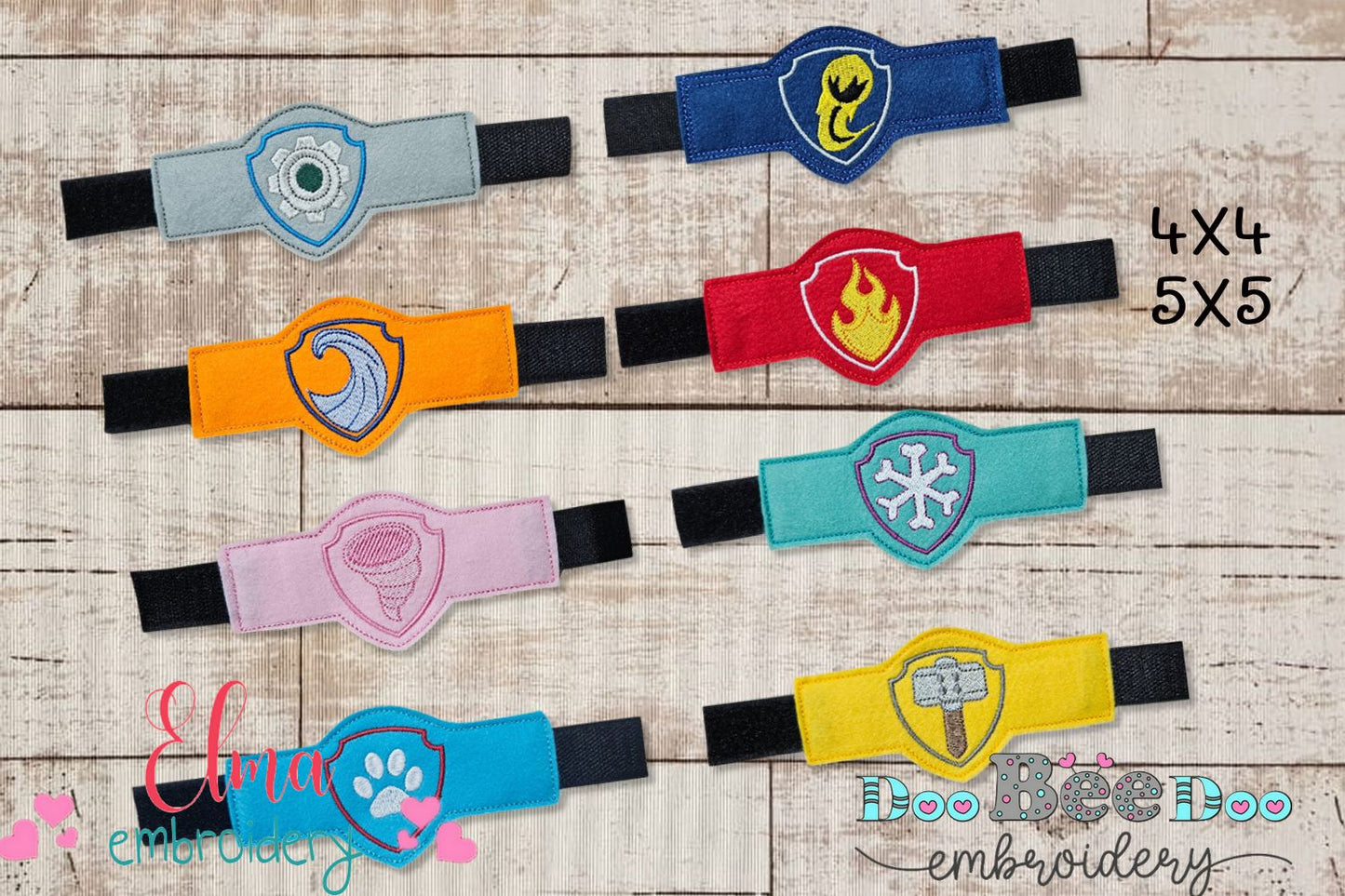 Super Cute Mighty Puppies Bracelets 🐶 8 Characters - ITH Project - Machine Embroidery Design