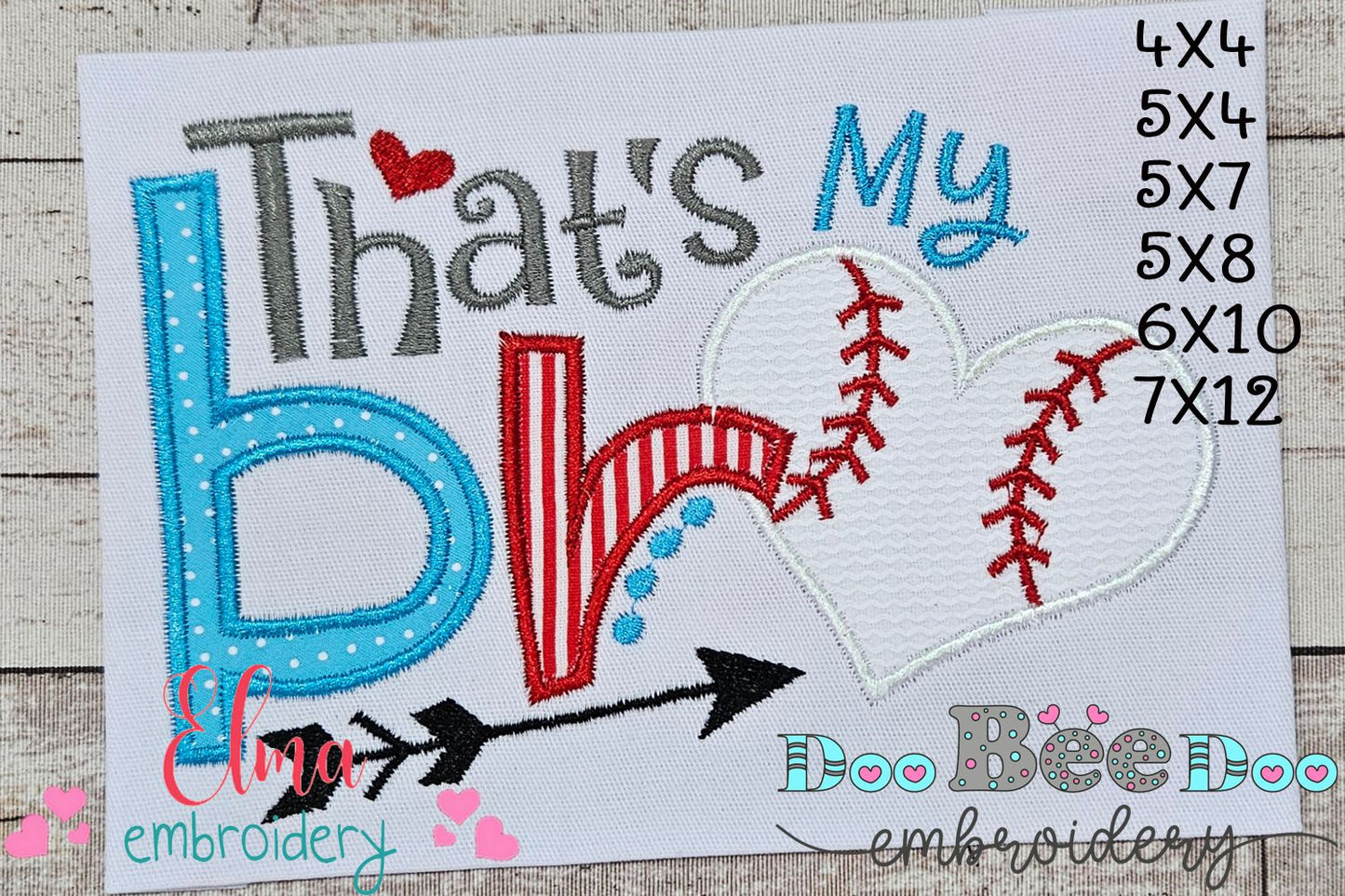 That's My Bro Baseball - Applique - Machine Embroidery Design