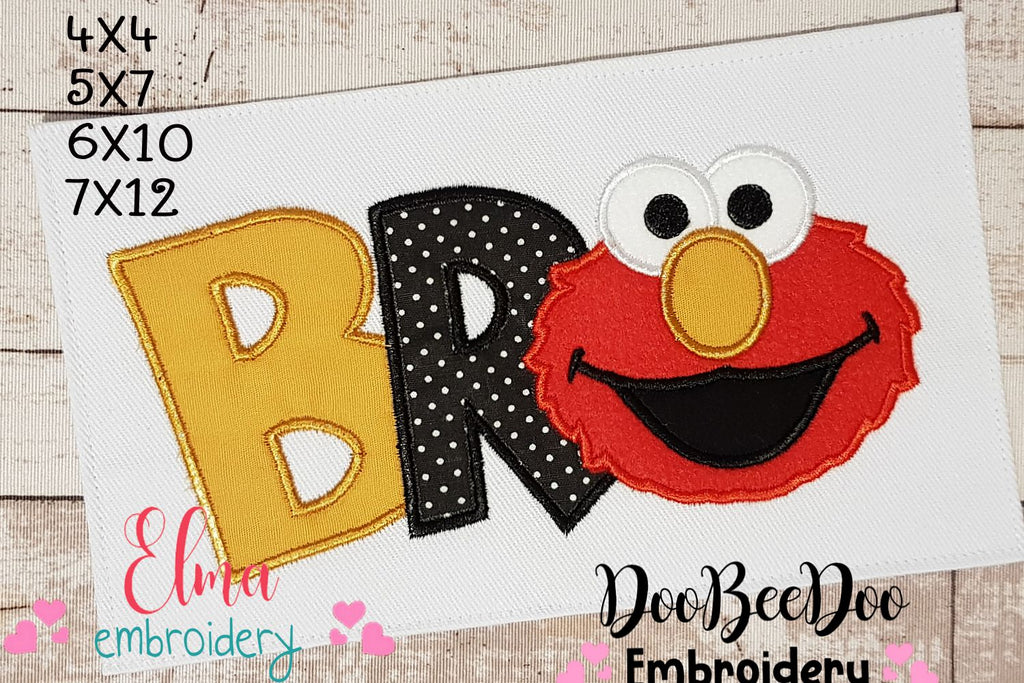 Little Red Monster Bro - Applique Machine Embroidery Design