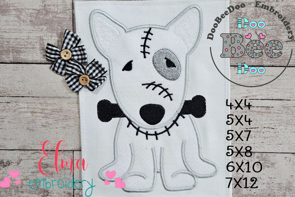 English Bull Terrier Frankenstein - Applique - Machine Embroidery Design