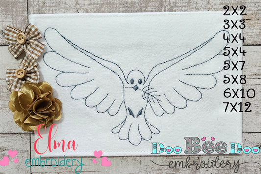 Holy Spirit - Redwork Stitch - Machine Embroidery Design