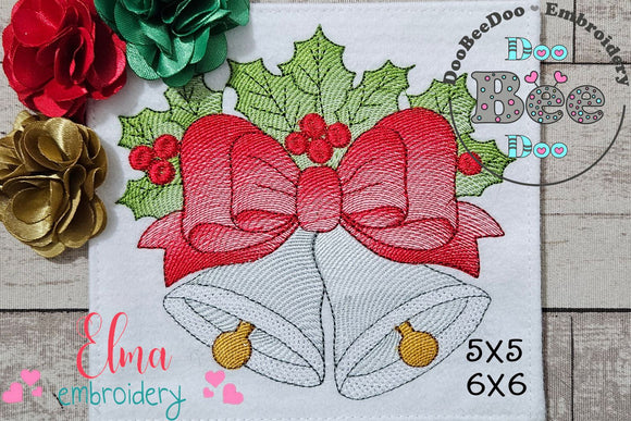 Christmas Bells - Rippled Stitch - Machine Embroidery Design