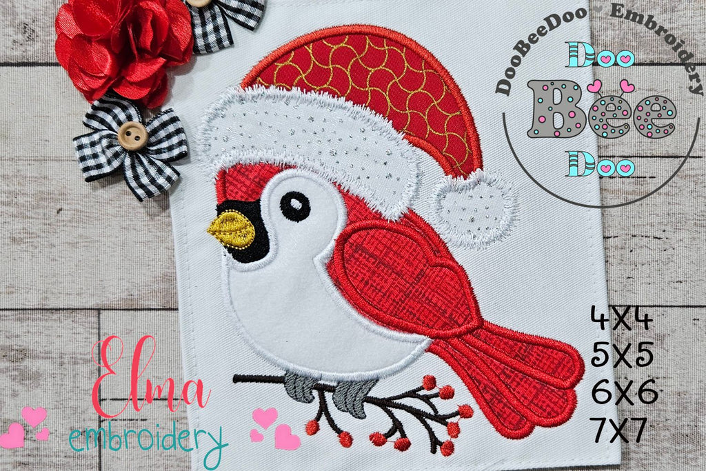 Christmas Cardinal - Fill Stitch - Machine Embroidery Design