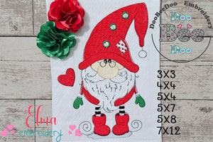 Christmas Gnome Santa Claus - Fill Stitch - Machine Embroidery Design