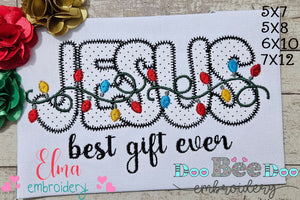 Jesus Best Gift Ever - ZigZag Applique - Machine Embroidery Design