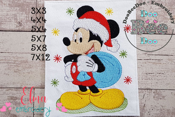 Mouse Ears Boy Christmas - Fill Stitch Machine Embroidery Design