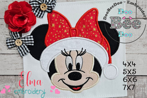 Minnie Christmas - Applique - Machine Embroidery Design