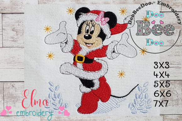 Mouse Ears Girl Christmas - Fill Stitch Machine Embroidery Design