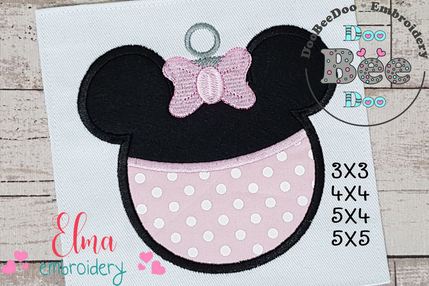 Minnie Christmas Ornament - Applique - Machine Embroidery Design