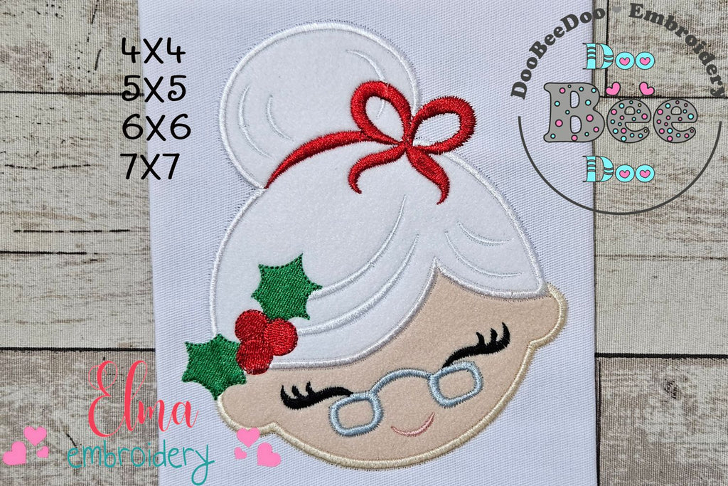 Mrs. Claus Cute - Applique - Machine Embroidery Design