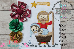 Happy Nativity - Fill Stitch - Machine Embroidery Design