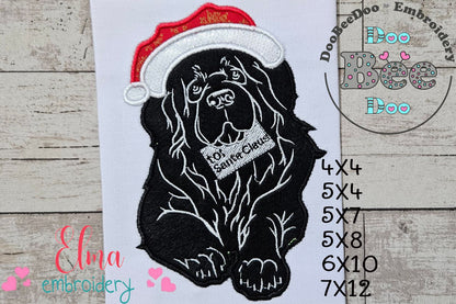 Christmas Saint Bernard Dog - Applique - Machine Embroidery Design