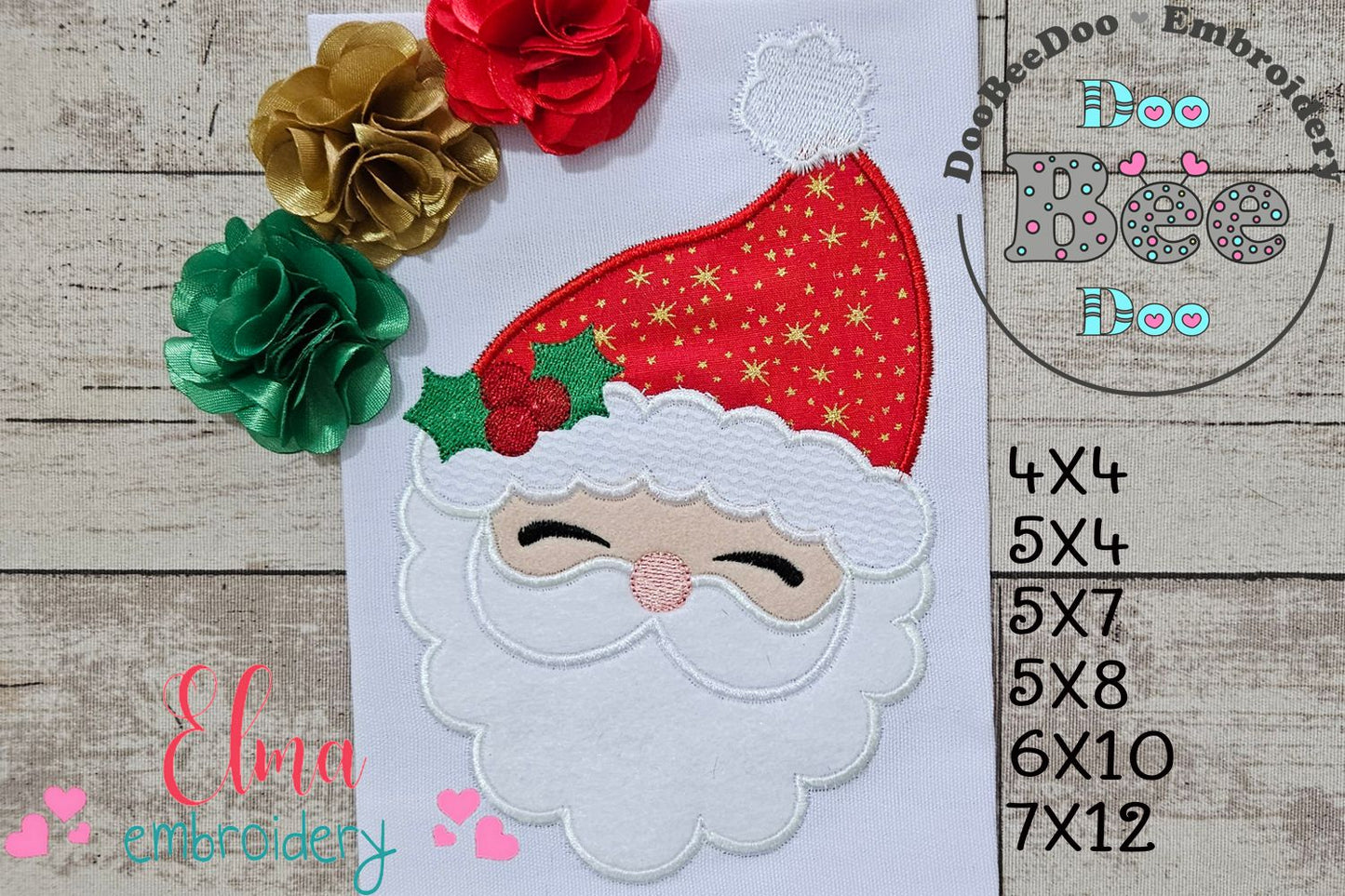 Santa Claus Cute - Applique - Machine Embroidery Design