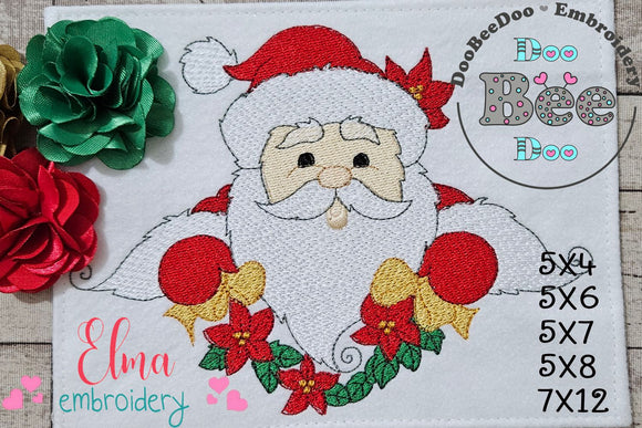 Santa Claus Flowers - Fill Stitch - Machine Embroidery Design