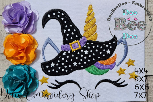 Halloween Witch Unicorn - Fill Stich Machine Embroidery Design