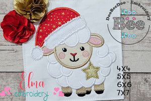 Christmas Sheep - Applique - Machine Embroidery Design