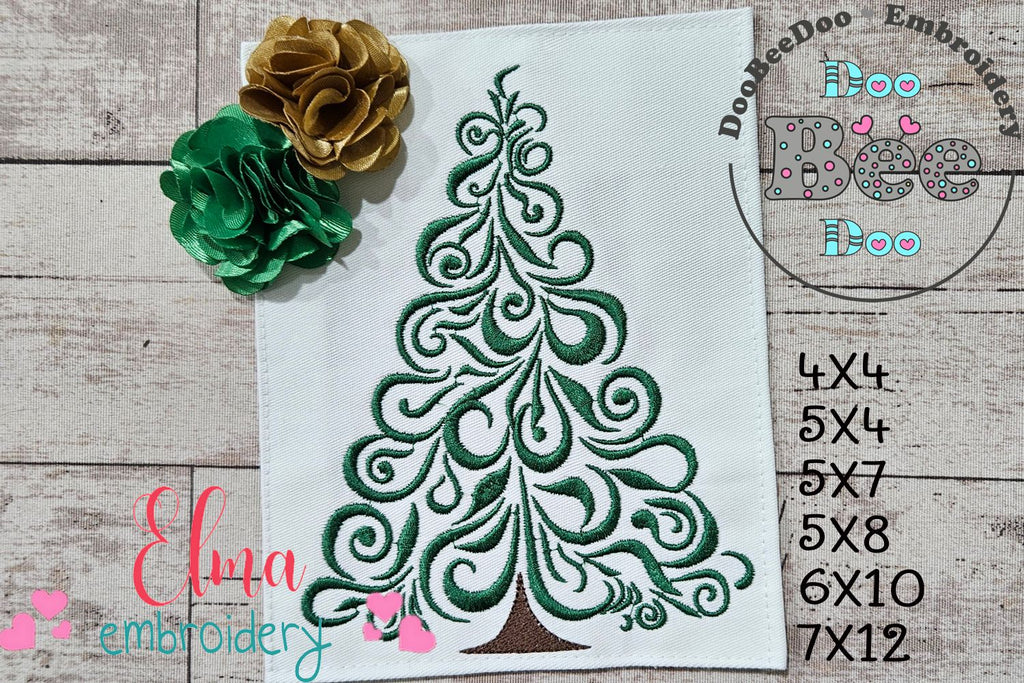 Christmas Tree - Fill Stitch - Machine Embroidery Design