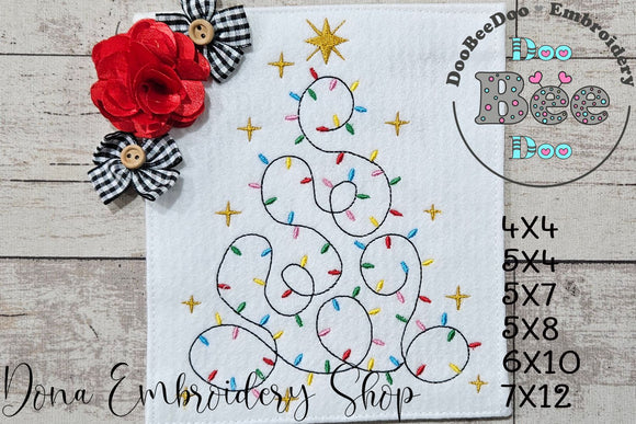 Christmas Tree of Lights - Fill Stitch - Machine Embroidery Design