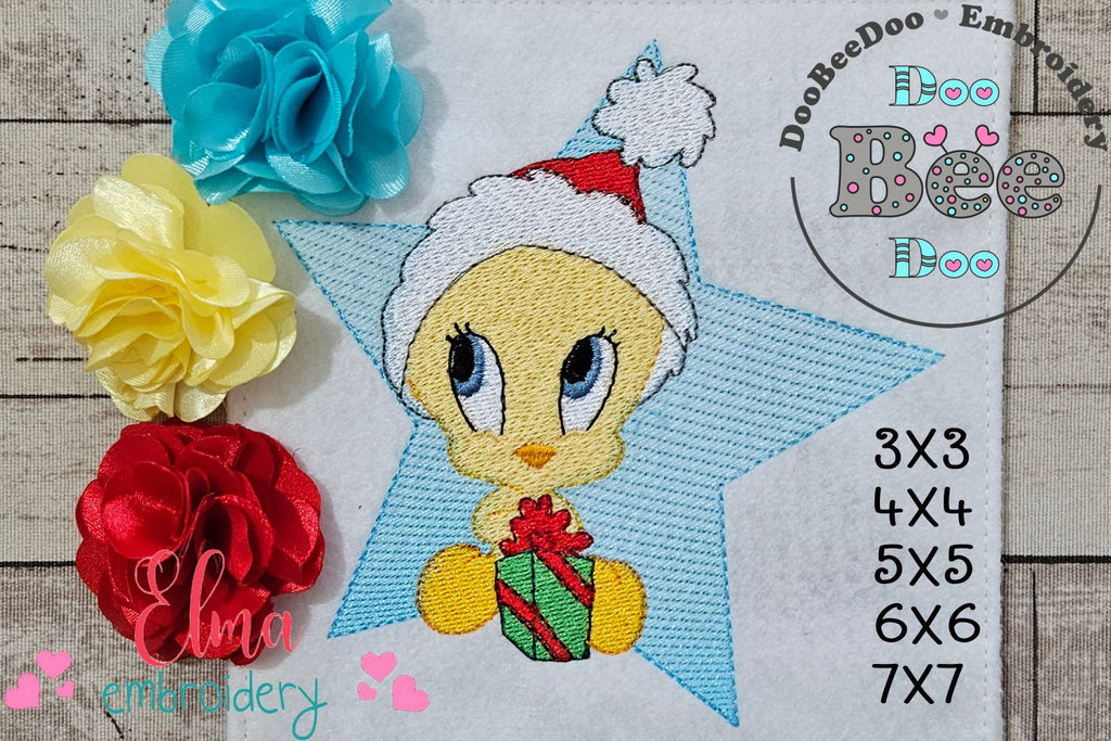 Christmas Tweetie - Fill Stitch - Machine Embroidery Design