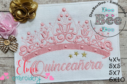 Tiara Quinceañera - Fill Stitch - Machine Embroidery Design