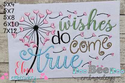 Dandelion Wishes Do Come True - Fill Stitch - Machine Embroidery Design