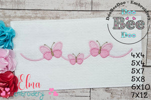 Delicate Butterflies trio - Fill Stitch - Machine Embroidery Design