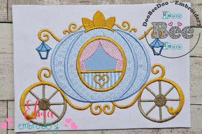 Princess Cinderella Carriage - Applique - Machine Embroidery Design