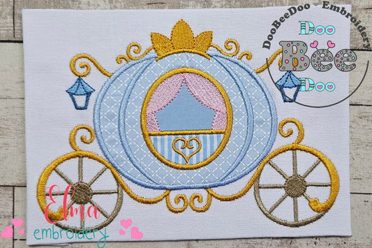 Princess Cinderella Carriage - Applique - Machine Embroidery Design