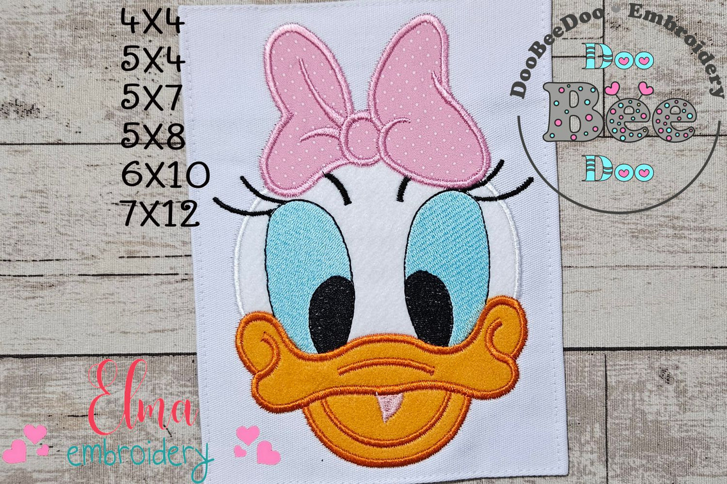 Daisy Face - Applique - Machine Embroidery Design