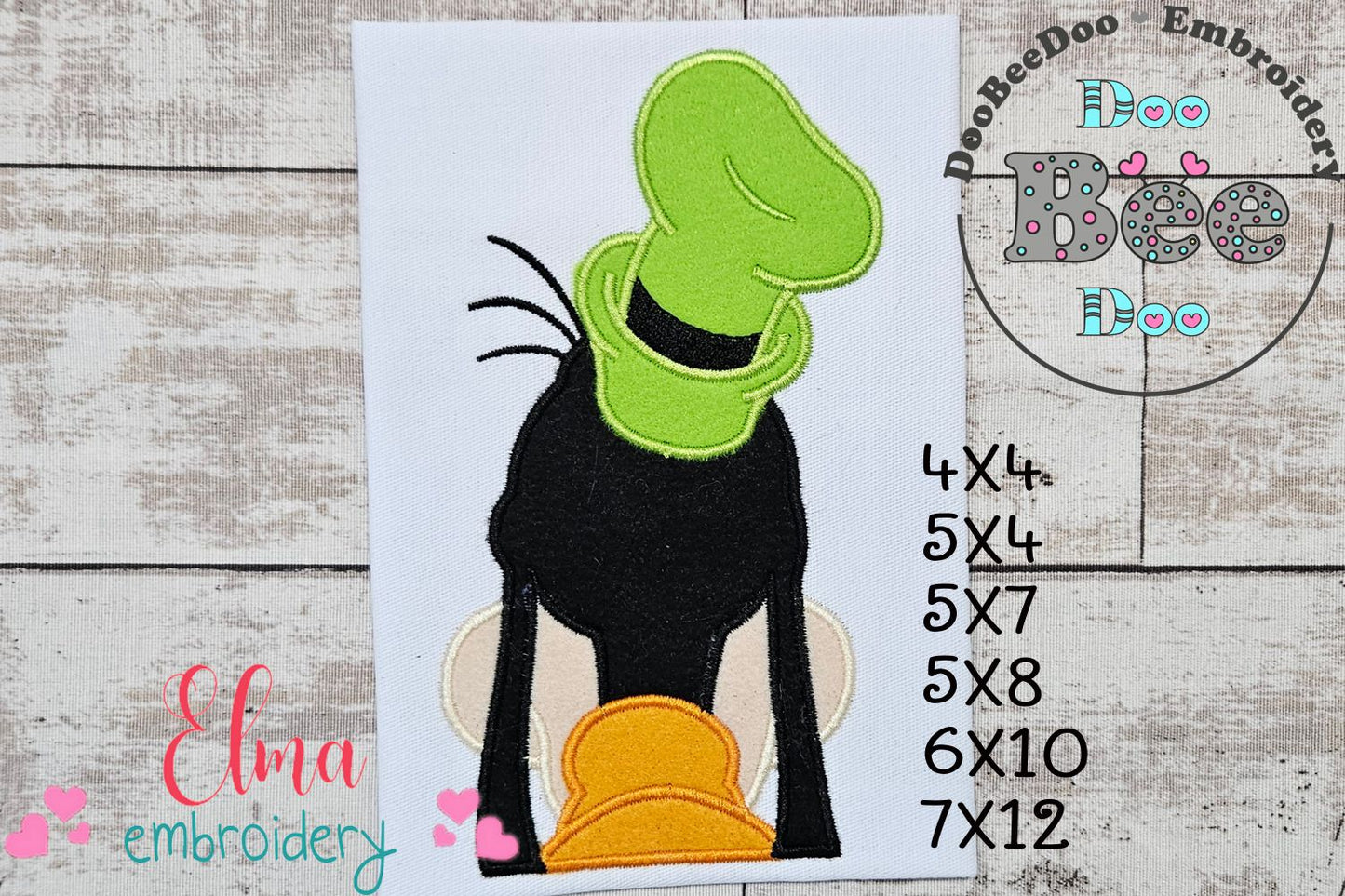 Goofy Back - Applique - Machine Embroidery Design