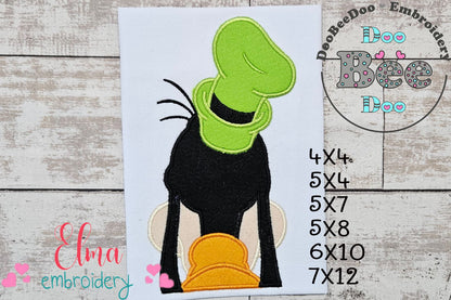 Goofy Back - Applique - Machine Embroidery Design