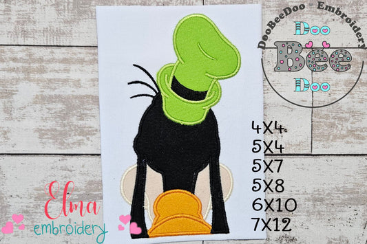 Goofy Back - Applique - Machine Embroidery Design