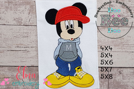 Mouse Boy Whistling - Fill Stitch - Machine Embroidery Design