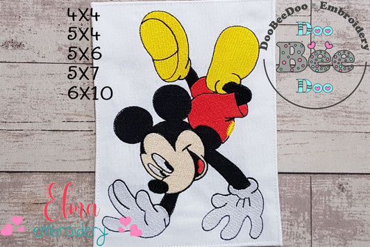 Mouse Boy Upside Down - Fill Stitch - Machine Embroidery Design