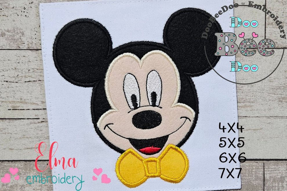 Mickey Mouse Face - Applique - Machine Embroidery Design – DooBeeDoo ...