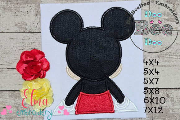 Mickey Mouse Back - Applique - Machine Embroidery Design