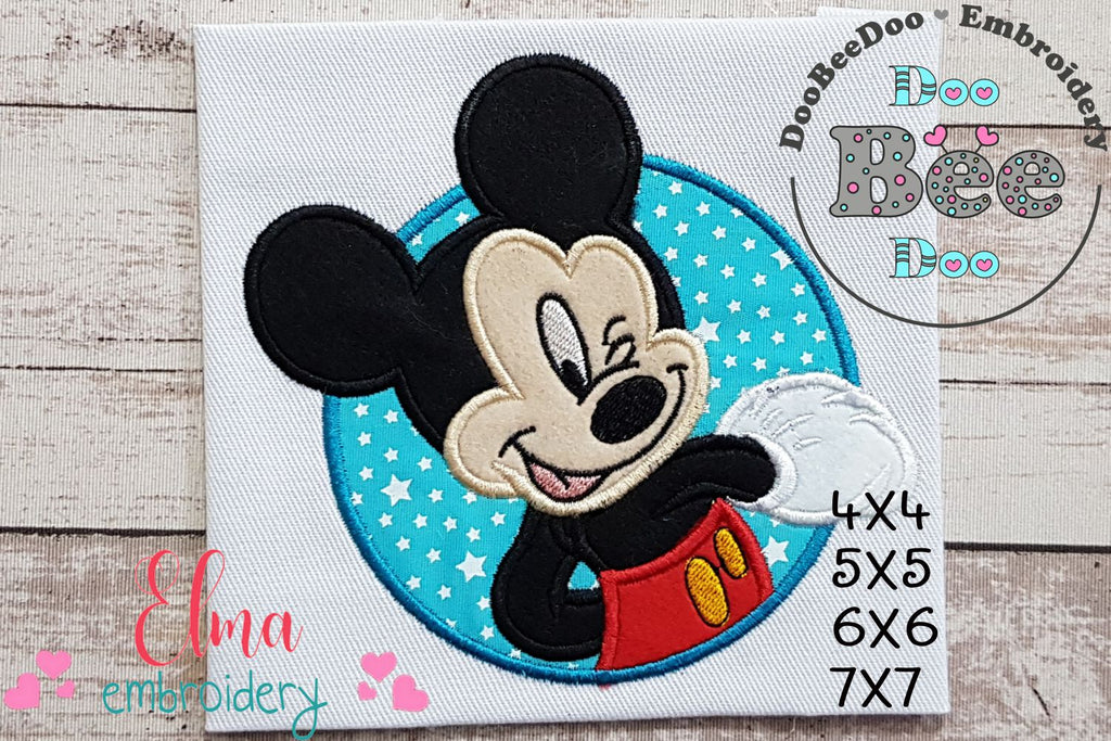 Mouse Boy Frame - Applique - Machine Embroidery Design