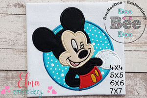 Mouse Boy Frame - Applique - Machine Embroidery Design