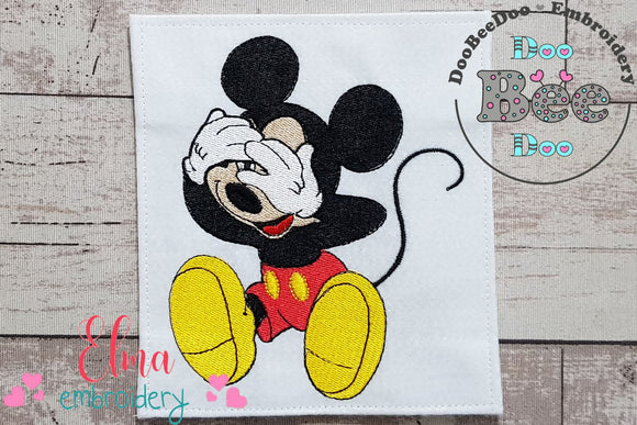 Mouse Boy Hiding His Face - Fill Stitch - Machine Embroidery Design