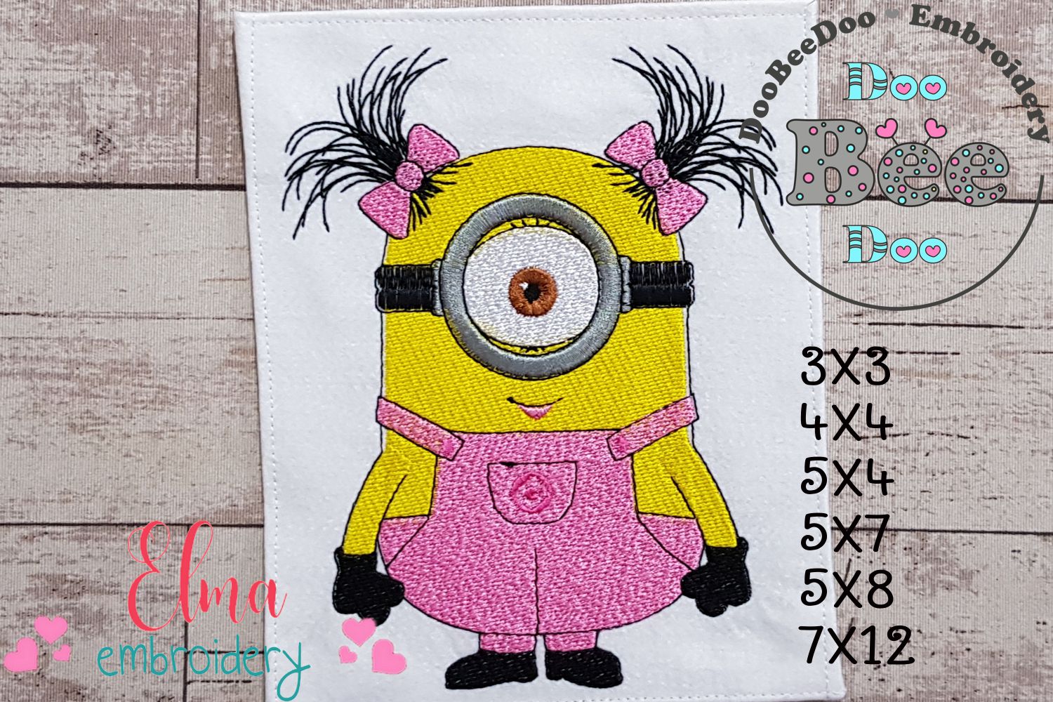 Minion girl or boy applique machine embroidery design 3 sizes despicable me  - SewAmykins