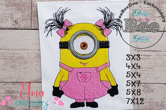 Minions Girl - Fill Stitch Embroidery - Machine Embroidery Design