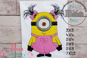 Minions Girl - Fill Stitch Embroidery - Machine Embroidery Design