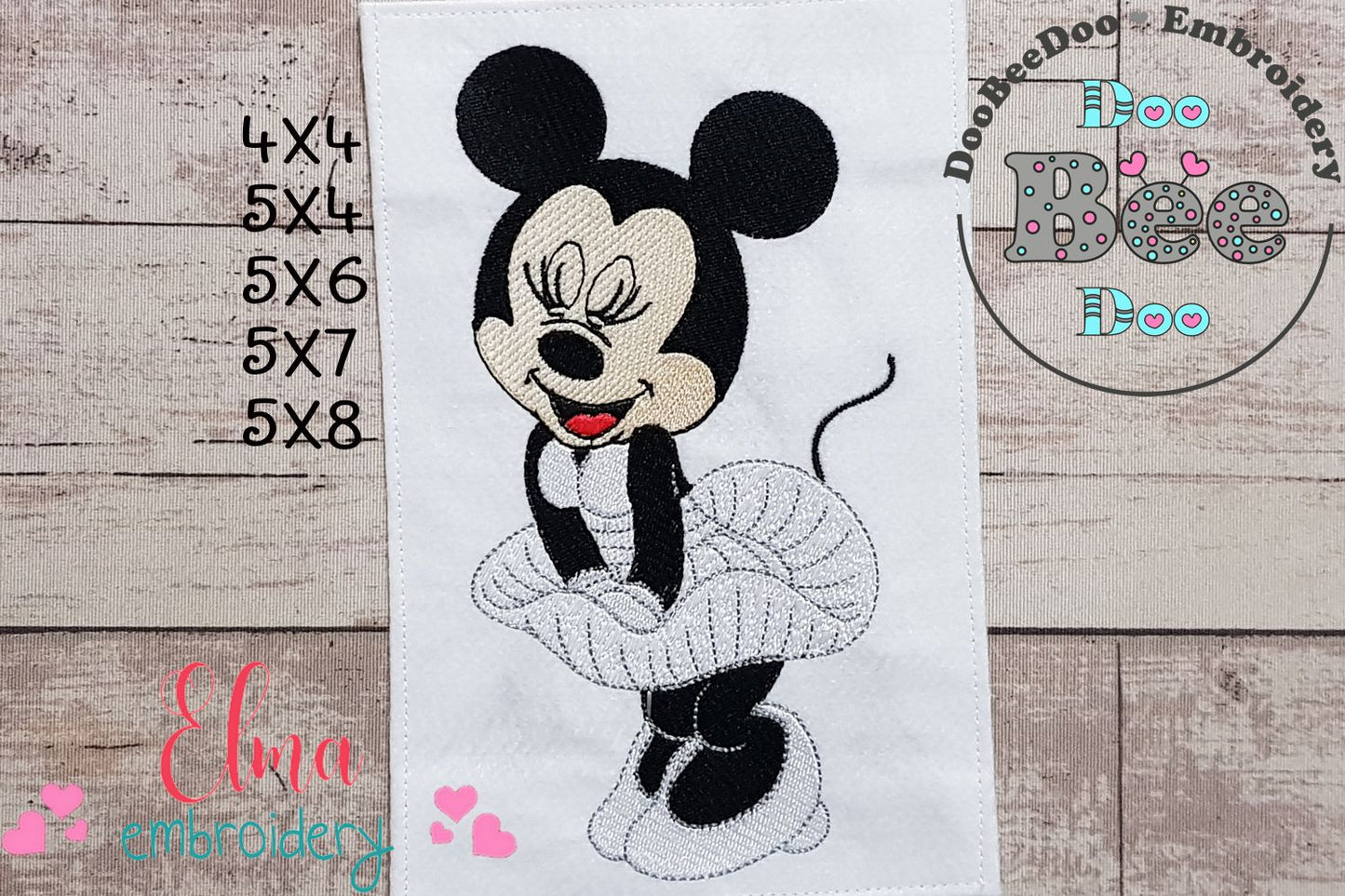 Mouse Girl as Marilyn Monroe - Fill Stitch - Machine Embroidery Design