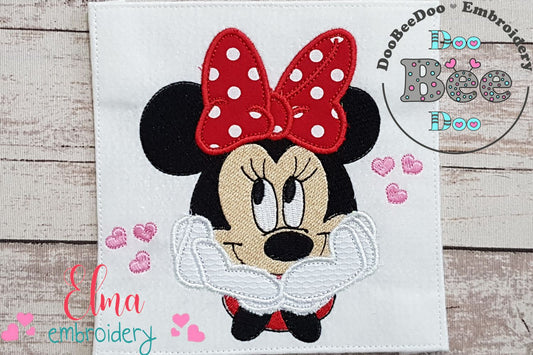 Mouse Girl in Love - Applique Machine Embroidery Design