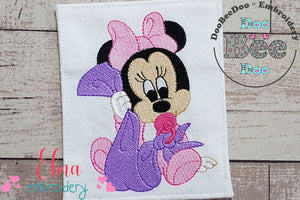 Baby Mouse Girl - Fill Stitch - Machine Embroidery Design