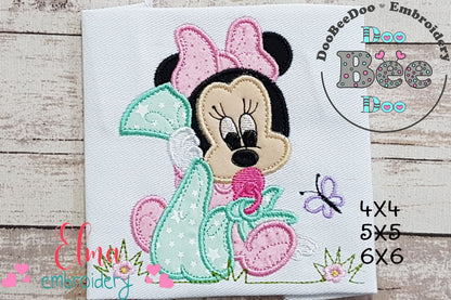 Baby Mouse Girl - Applique - Machine Embroidery Design