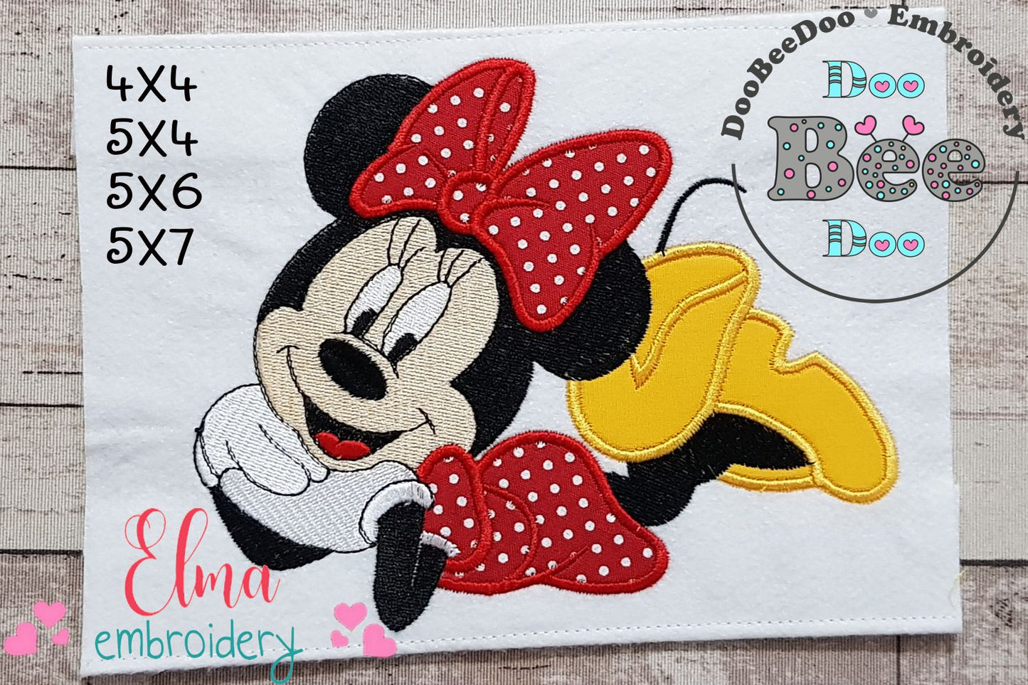 Mouse Girl Posing for a Photo - Applique Embroidery