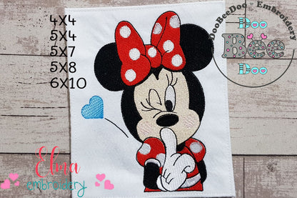 Mouse Girl Shoosh - Fill Stitch - Machine Embroidery Design