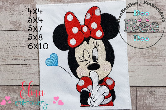 Mouse Girl Shoosh - Fill Stitch - Machine Embroidery Design